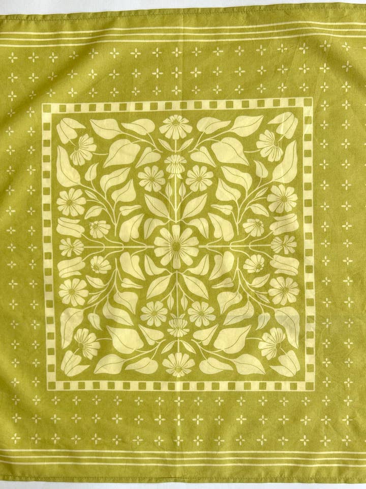 Meadow of Daisies Bandana | Illustrated, Floral Design for wholesale by Chelsea Calkins Design