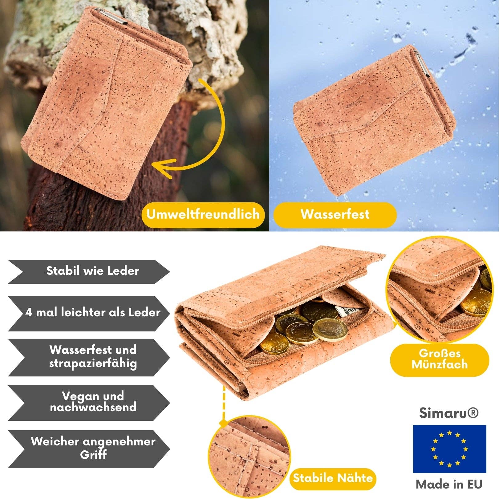 Simaru – wholesale Coin purse – Women’s – Reyna cork wallet33