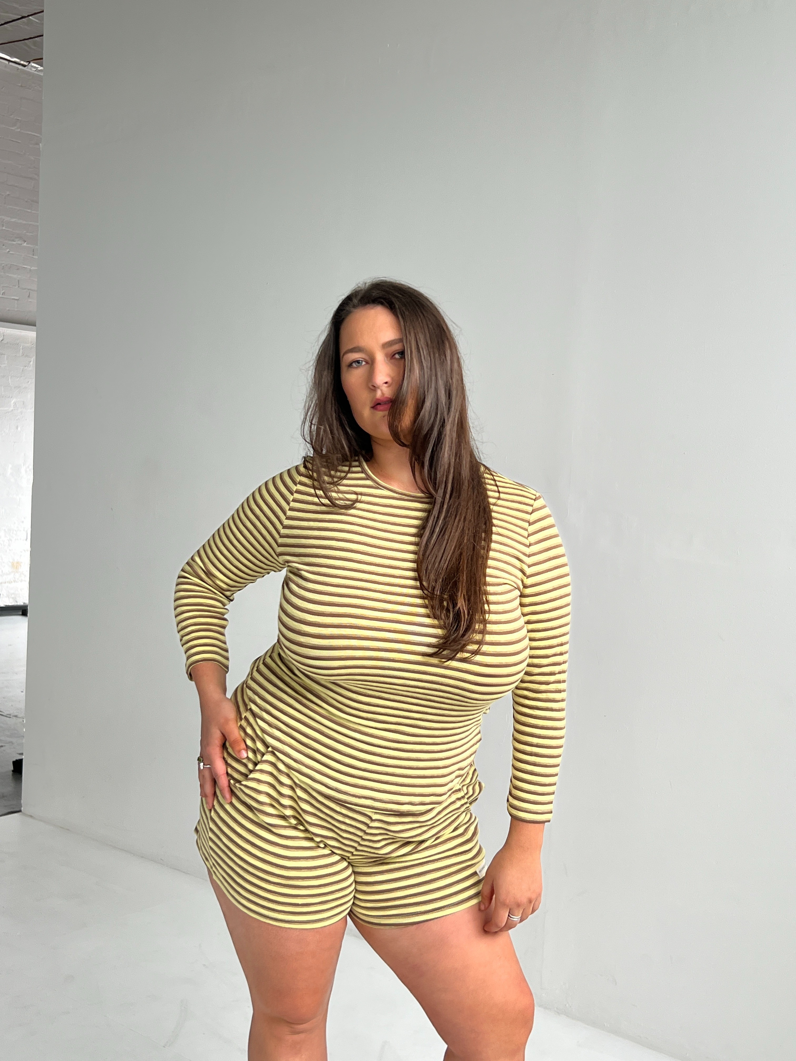 Highrack Studios - Wholesale Shorts – Women’s - Leo Stripe Shorts1