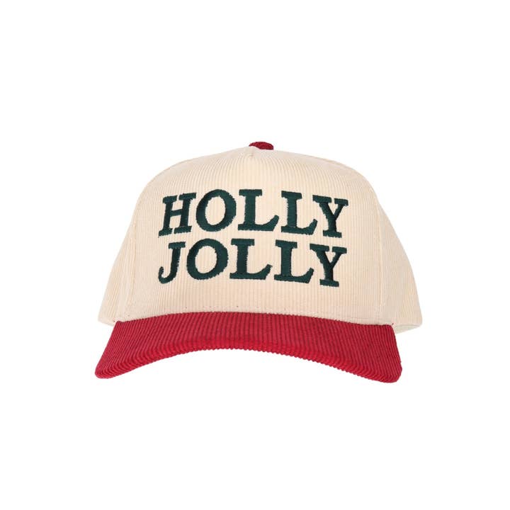 Holly Jolly Corduroy Embroidered Trucker Hat for wholesale by Stitch Your Style