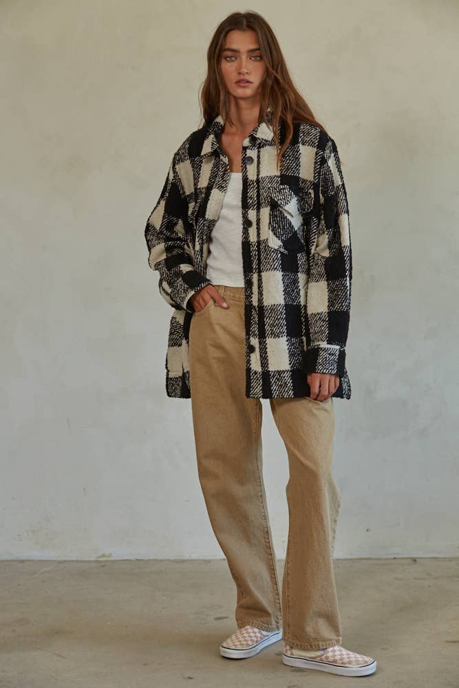 Wholesale L6260 | Woven Wool Polyester Button Down Shirt