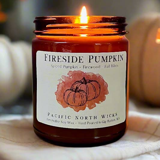 Fireside Pumpkin Candle | Fall Scented Soy Candle | Autumn for wholesale by Pacific North Wicks