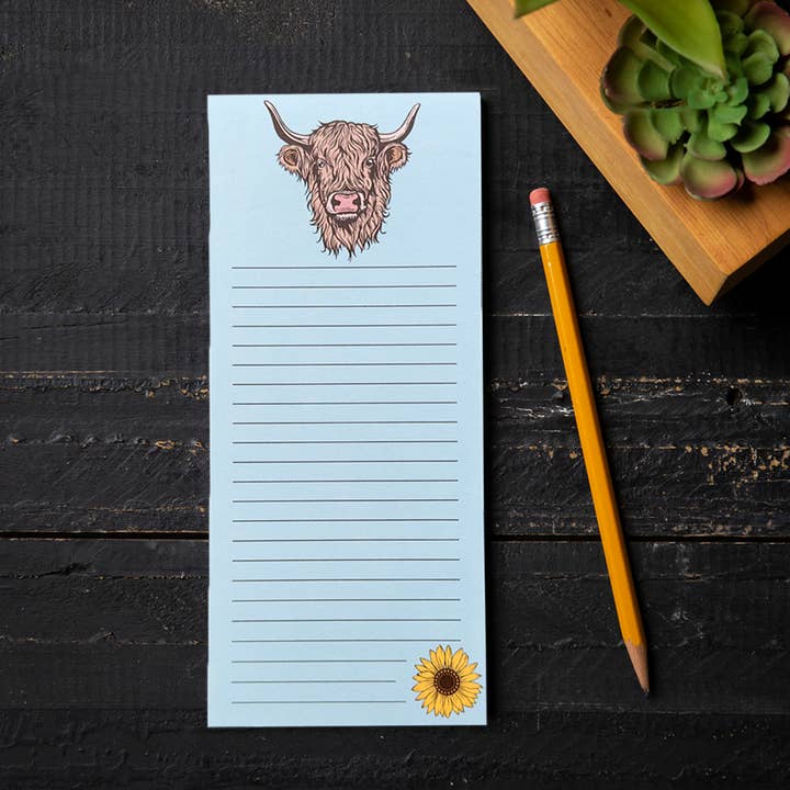 Bloc de notas de vaca Highland | Papel reciclado | Magnético para venta al por mayor de Counter Couture