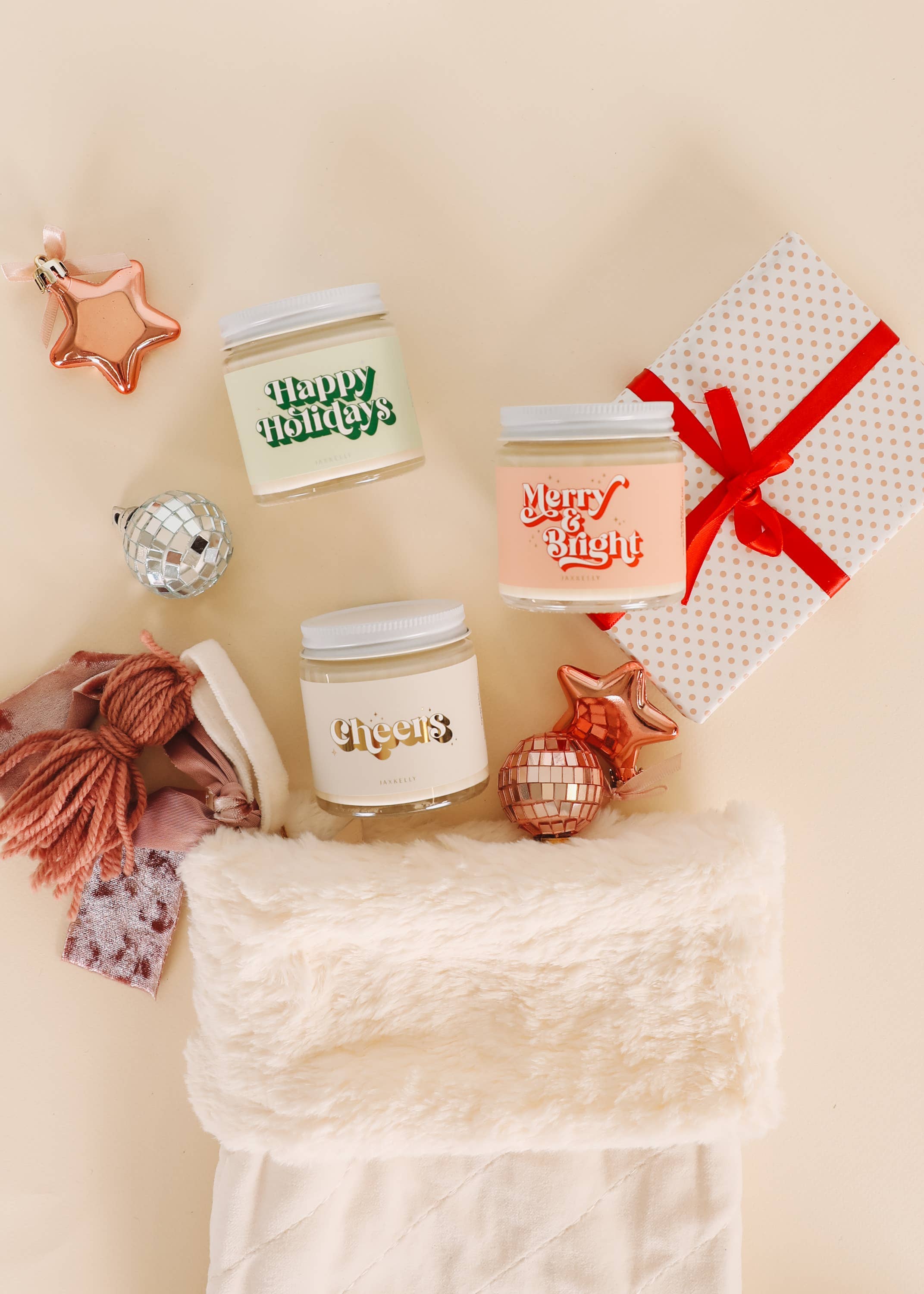 JaxKelly Candles - Wholesale Jar/Filled Candle - 4oz - Cheers Celebration Candles - Clear2