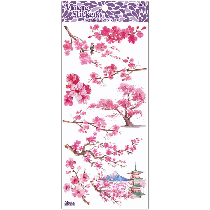 Violette Stickers - Venta al por mayor Pegatina - C282 Cerezo Japonés