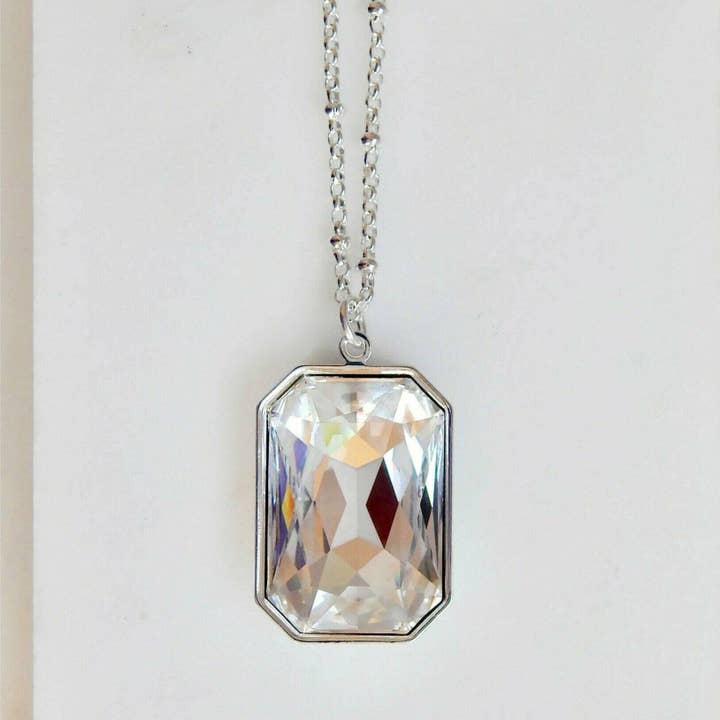 Love Your Bling® - Wholesale Pendant/Charm Necklace - Large clear crystal pendant3