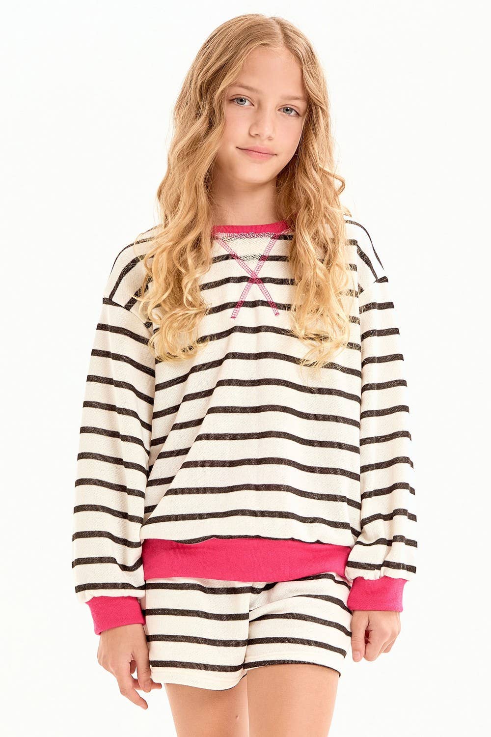 Good Girl - Wholesale Sweatshirt - Kids - Stripe French Terry Sweatshirt2