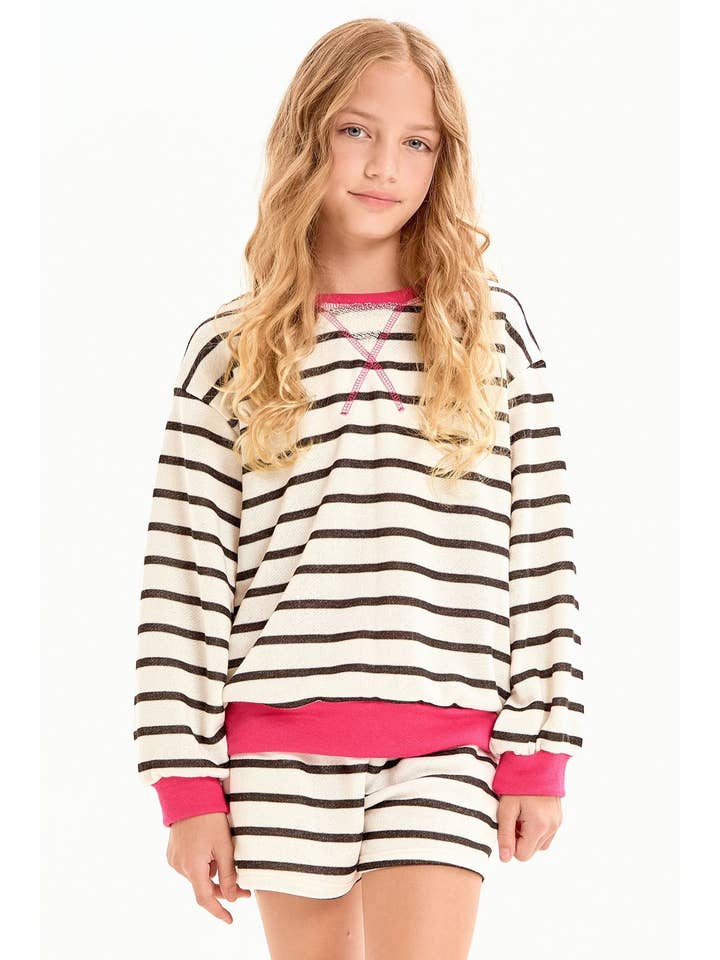 Good Girl - Wholesale Sweatshirt - Kids - Stripe French Terry Sweatshirt2