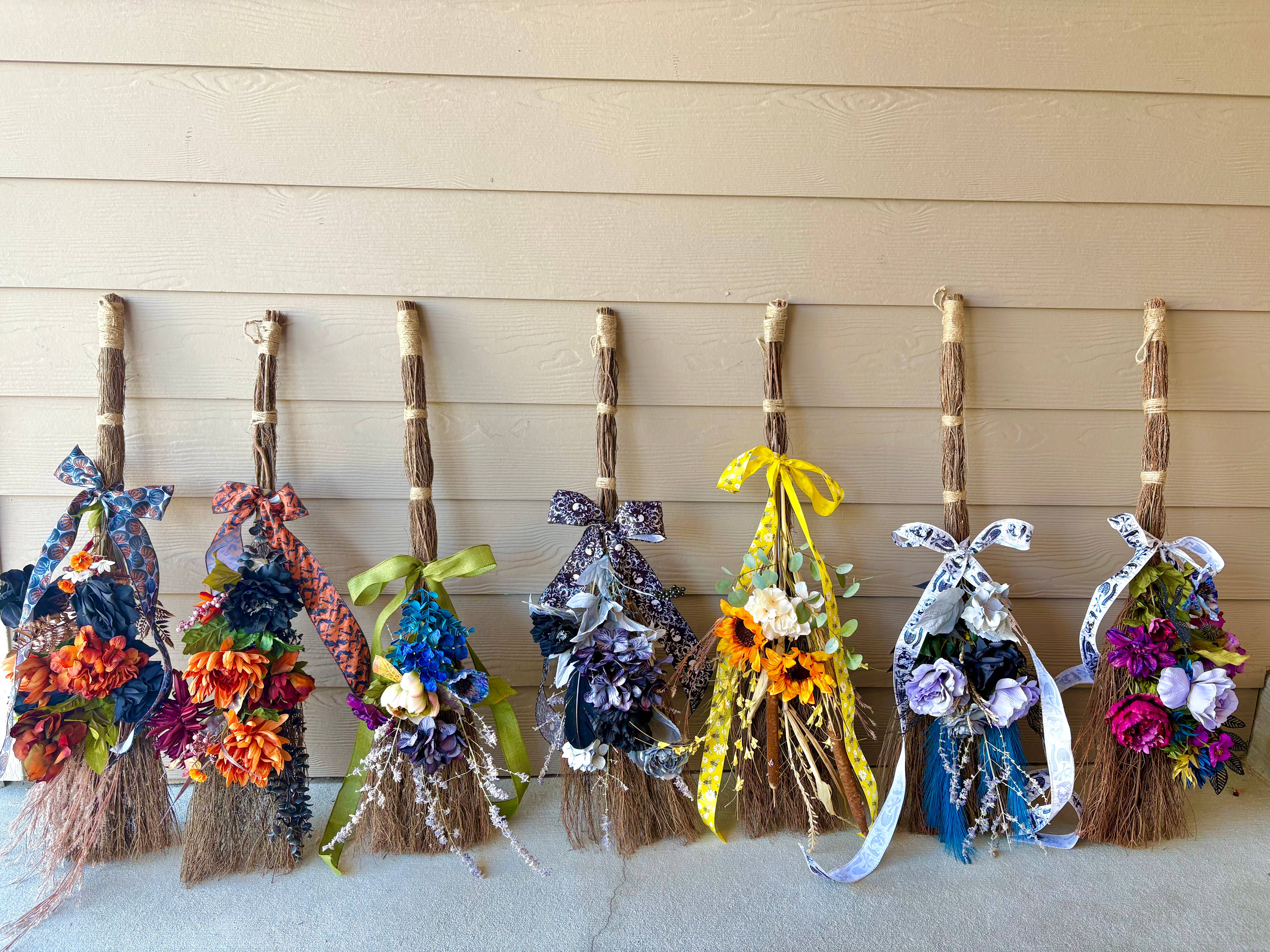 All Little Cute Things - Wholesale Smudge Stick - Floral Broom Witch Besom Handmade Scented Wall Decoration6