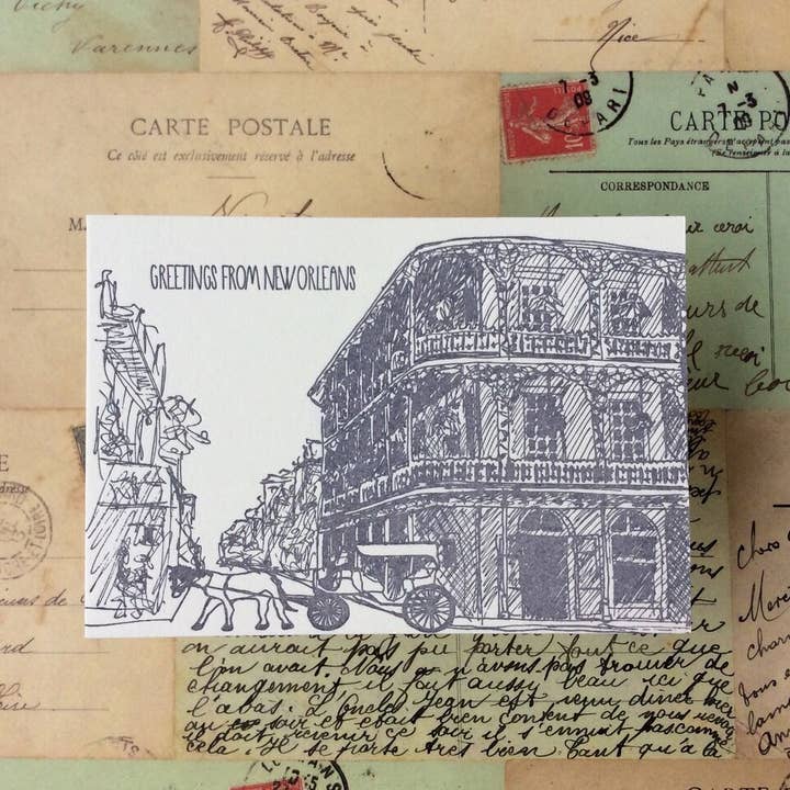 Carte postale de la Nouvelle-Orléans pour la vente par Albertine Press