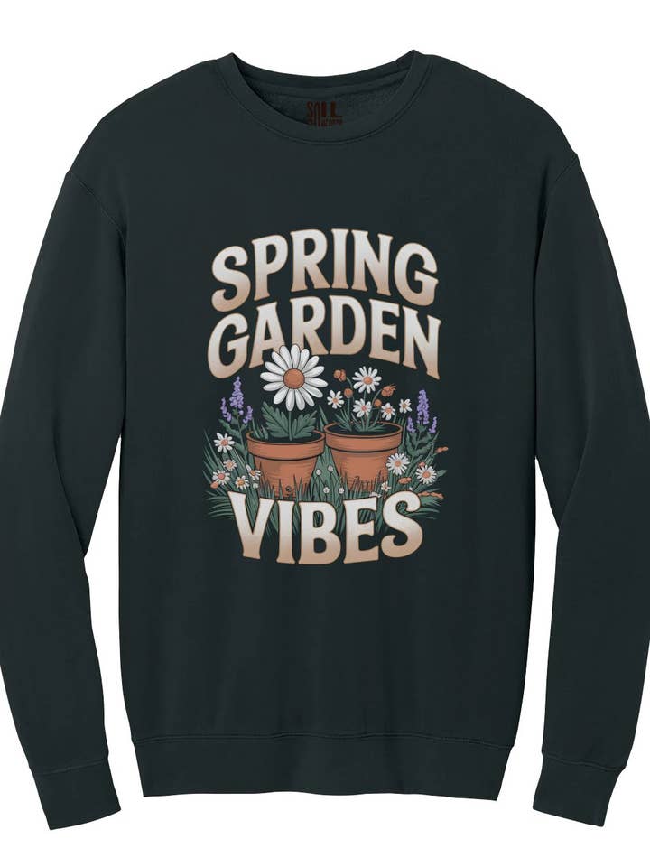 Spring Garden Vibes Graphic Floral Print Sweatshirts for wholesale by Soil Comforts