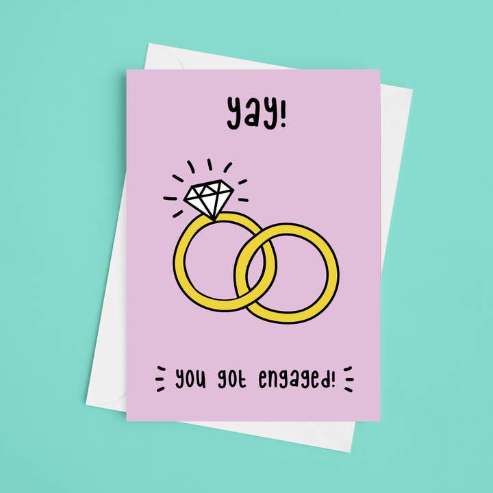 Yay Você Engajou! - Cartão de compromisso 5x7 por atacado de Laura Lonsdale