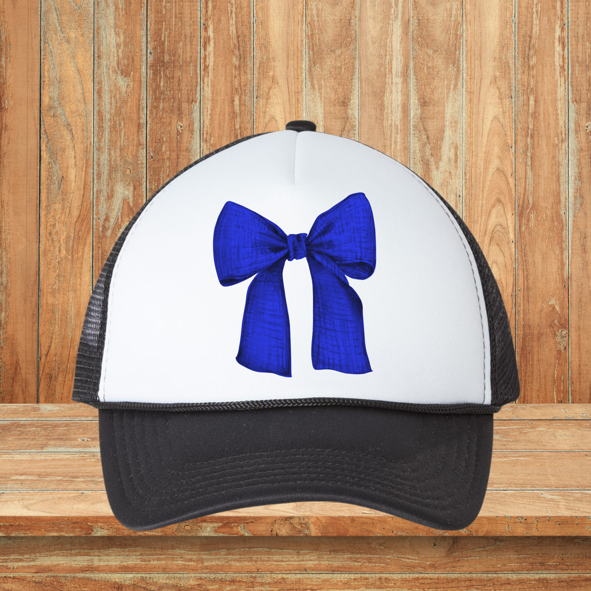 Dixie Grace Mercantile - Wholesale Trucker Hat - Women's - Blue Bow Hat0