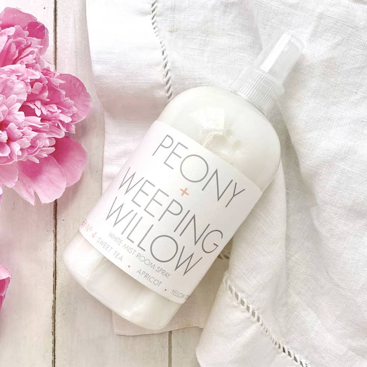 RICA bath + body - Wholesale Room & Linen Spray - Peony + Weeping Willow, White Mist Room Spray, 16 oz0