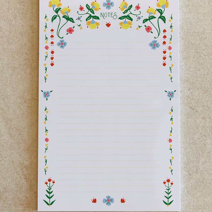 Positano Mirrored Sprig 5.5 x 8.5 Notepad for wholesale by re:mused studio