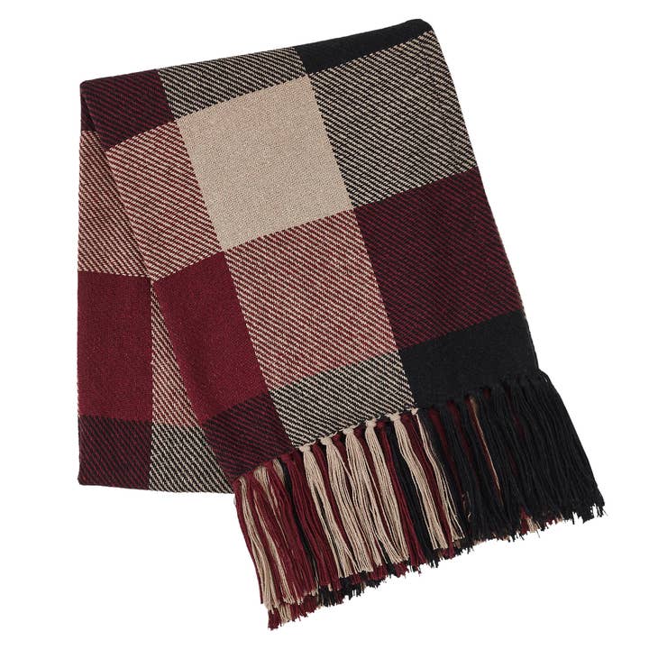 VHC Brands - Wholesale Throw Blanket - Heritage Farms Primitive Check Woven Throw 50x60