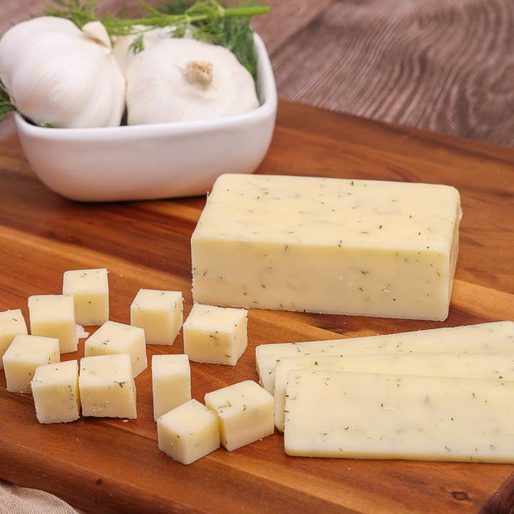 Garlic & Dill Cheddar for wholesale by Keystone Cheese