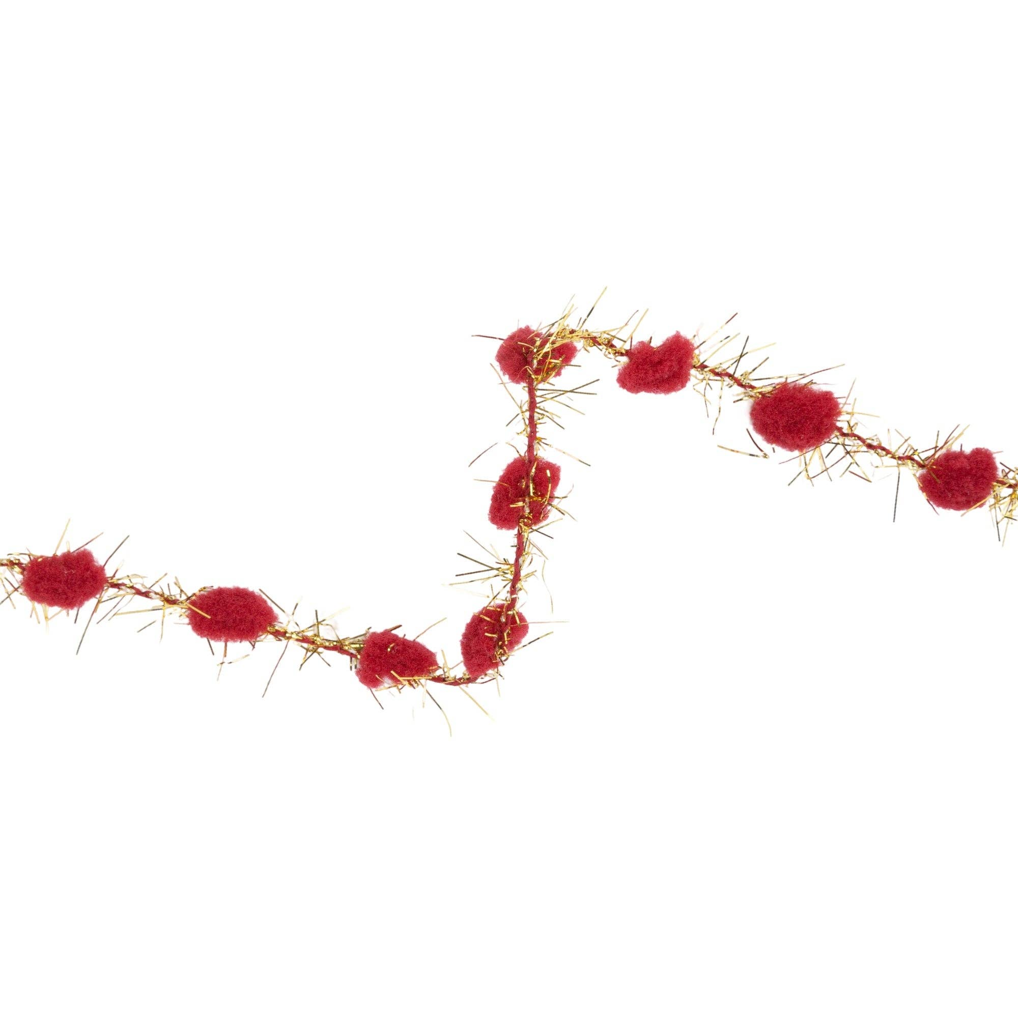 LA Ribbons Wholesale – Großhandel Bastelzubehör – 3/8" Lametta-Pompon | Rot | 10-Yard-Rolle3