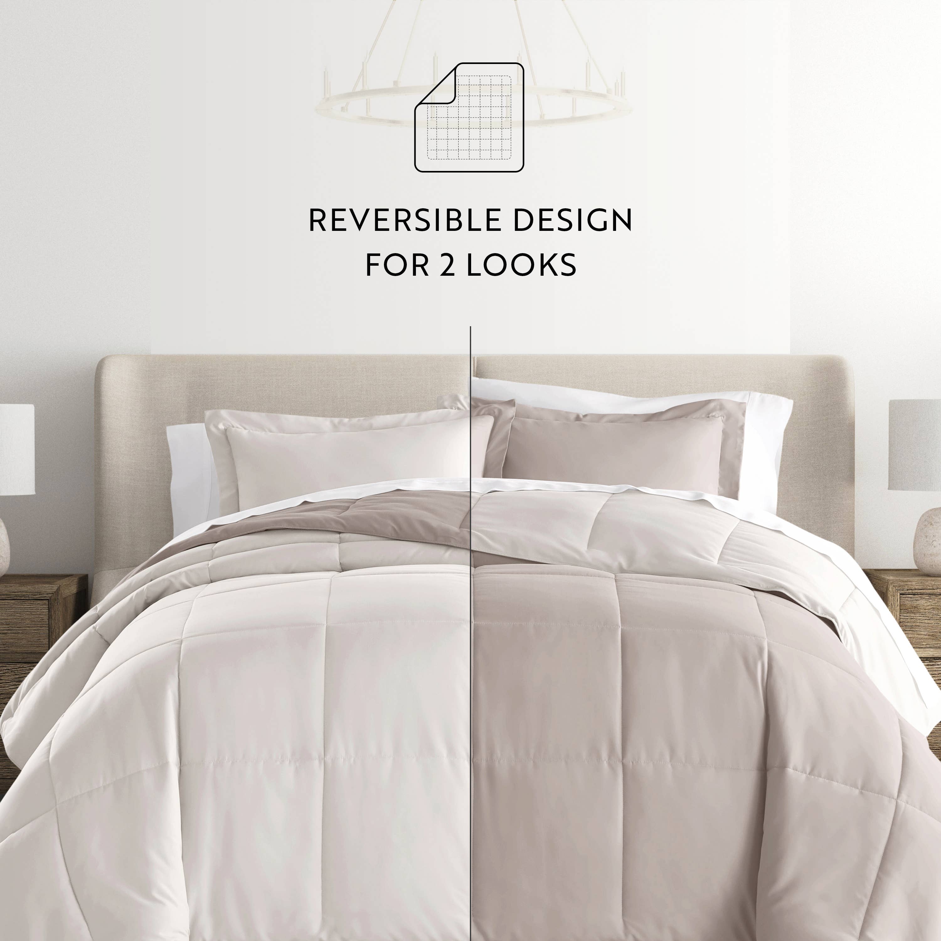 ienjoy Home - Vente Parure de lit - Ensemble de couette réversible Home Collection Down Alternative3