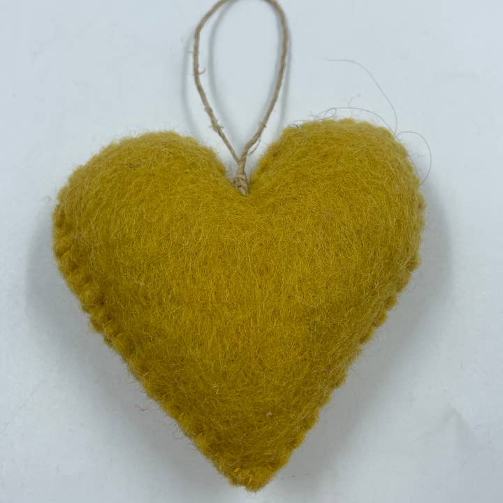 Funky Yak Ltd - Wholesale Ornament - Felt Heart Decoration/Ornaments 1