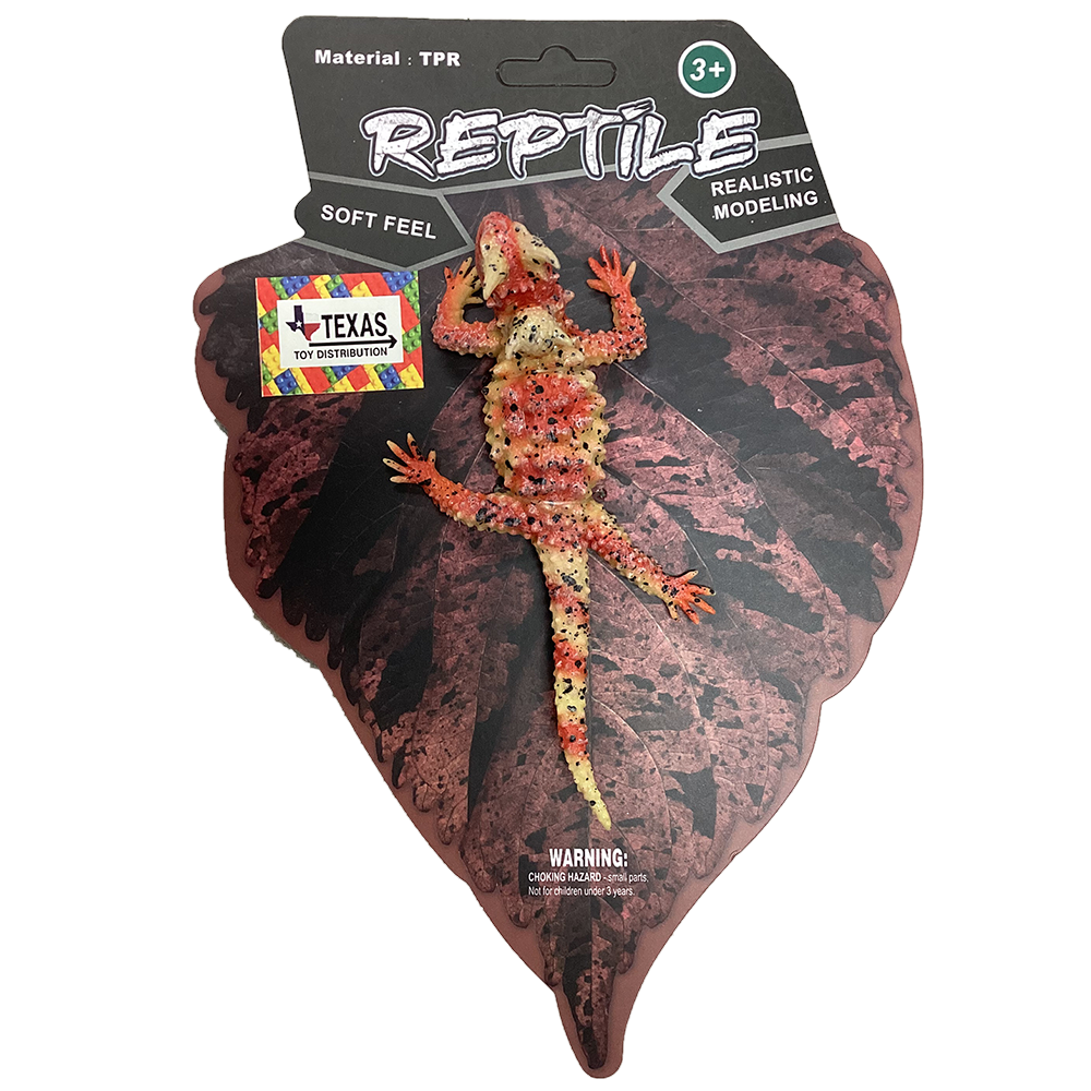 Texas Toy Distribution - Wholesale Figurine Toy - Kids - Horned Lizard Soft Rubber 6" Reptile Animal Figurine1