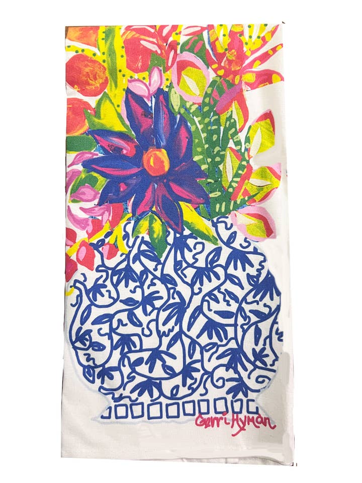 Vase of Flowers Tea Towel, Bar Towel, Guest Towel for wholesale by My Island LLC