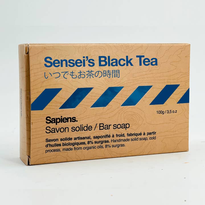 Vaste zeep Sensei's Zwarte Thee - 100g voor wholesale door Sapiens.