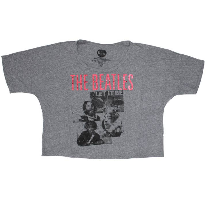 Beatles Let It Be With Red Foil Logo Crop Top Junior Top for wholesale by Rockabilia