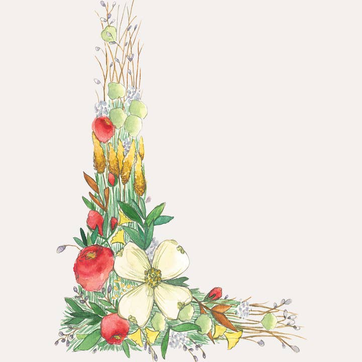 Hattie Darling - Wholesale Stationery/Notecard Set - Floral Monogram Stationery Set - 8 Folded Cards11