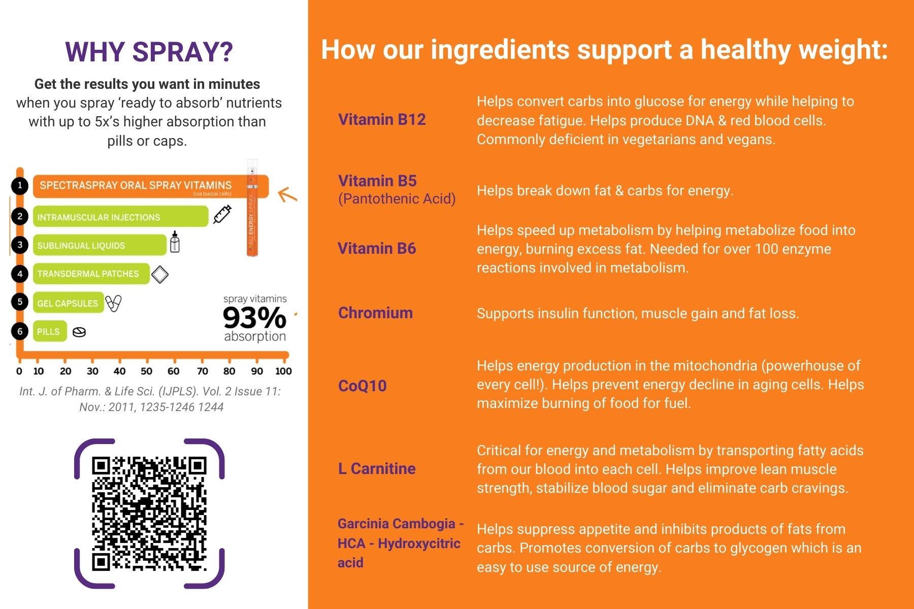 SpectraSpray Global - Wholesale Oral Supplement/Vitamin - Healthy Weight - Metaboost + B12 Energy Oral Sprays6