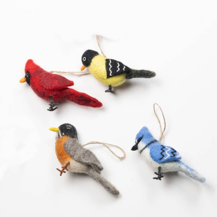 Ornament - Viltvogels - SET VAN 6 voor wholesale door The Winding Road