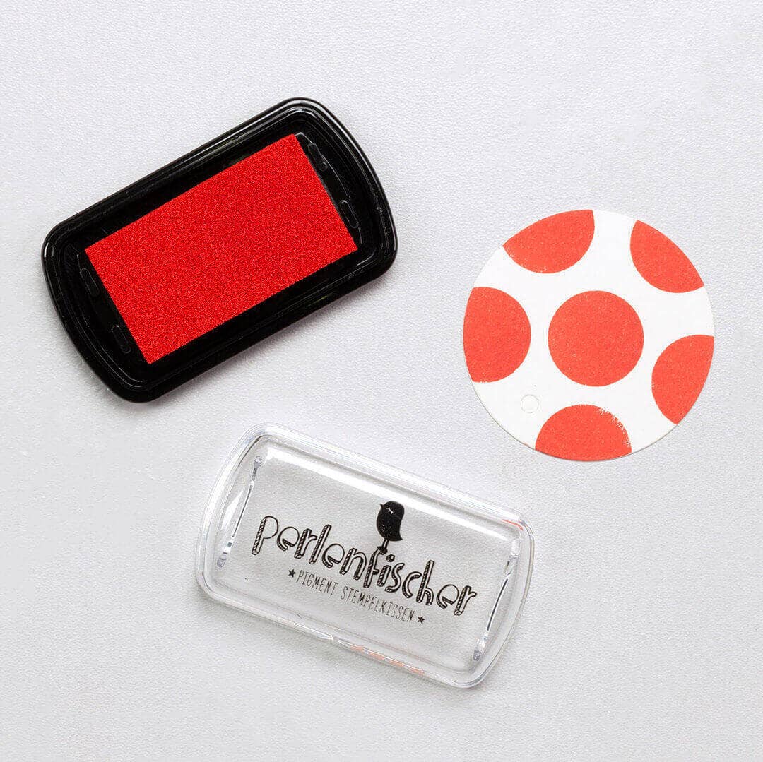 Perlenfischer - Vendita all'ingrosso Timbro in gomma/decorativo - 6x Tampone per timbri | Rosso mini1