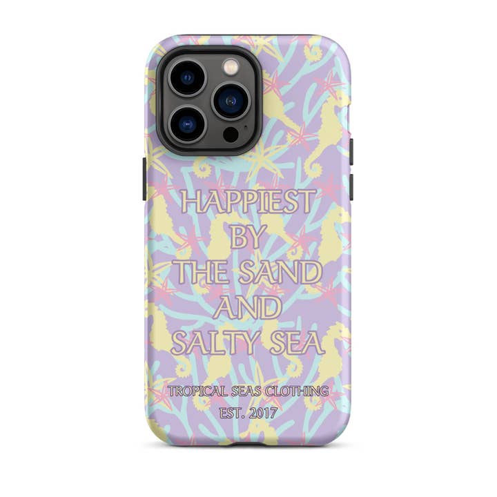 Happiest By the Sand og Salty Sea Tough cover til iPhone® for engroshandel hos Tropical Seas Clothing