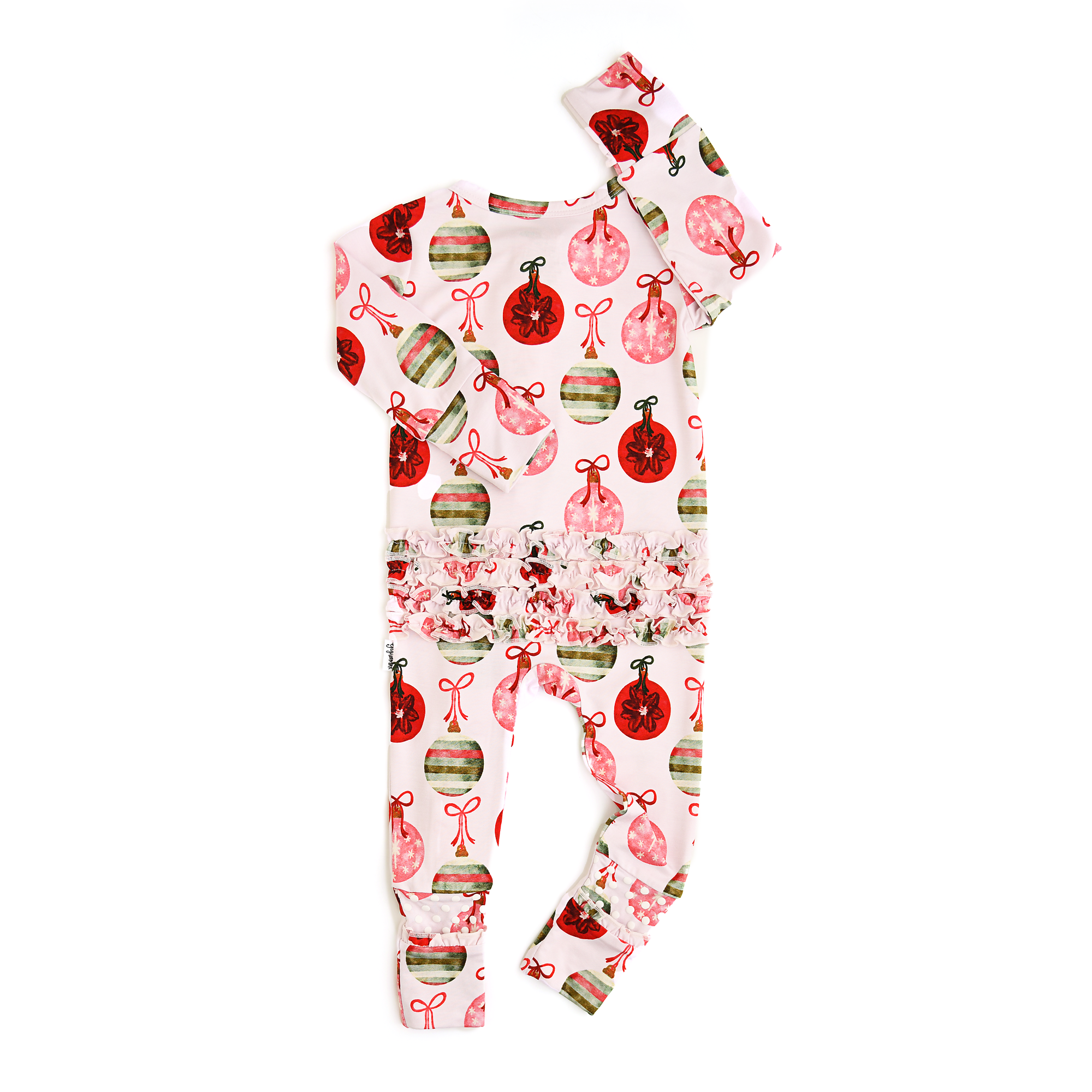 Gigi and Max - Wholesale Jumpsuit - Baby - Kit Ornaments RUFFLE ZIP xmas bamboo baby one piece outfit2