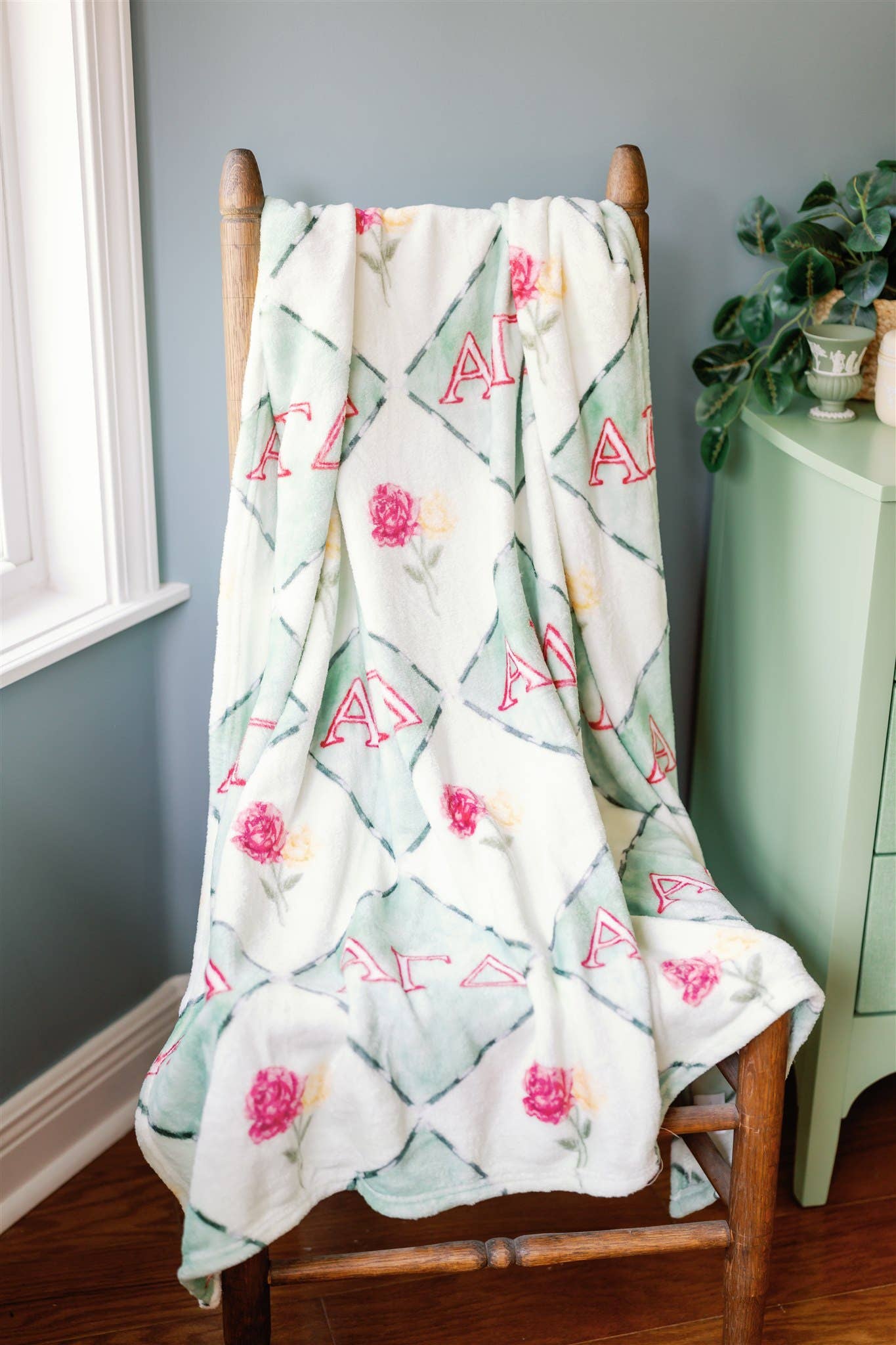 Gracefully Made Art - Wholesale Throw Blanket - Alpha Gamma Delta Flannel Fleece Blanket, Sorority4