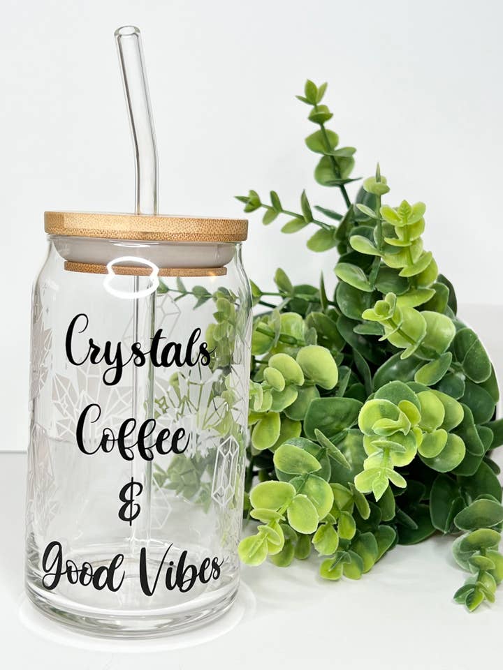 12oz Glass Coffee Cup for wholesale by Serendipity Crystals