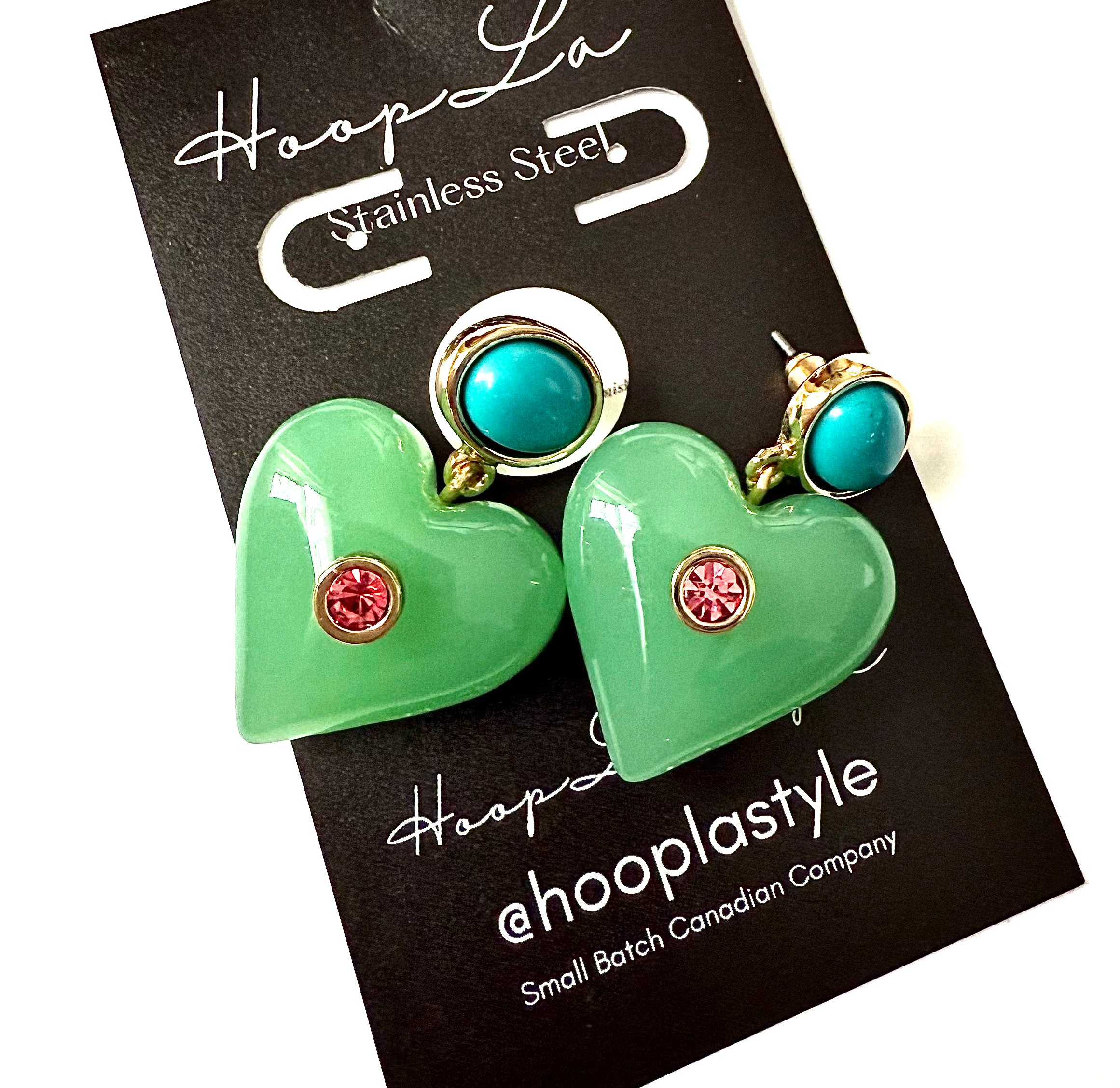 HoopLa - Wholesale Dangle Earrings - Lucky Heart- Evil Eye Heart Earrings. 5
