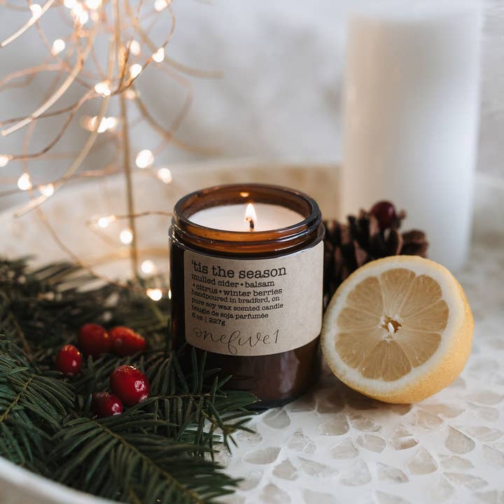 onefive1 - Wholesale Jar/Filled Candle - 'tis the season- soy wax candle WINTER HOLIDAY3