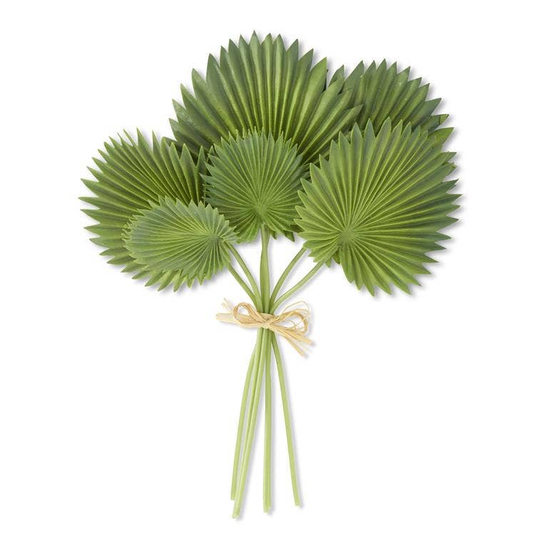 Auden & Avery - Wholesale Artificial Plant - 16 Inch Real Touch Fan Palm Leaf Bundle (6 Stems)0