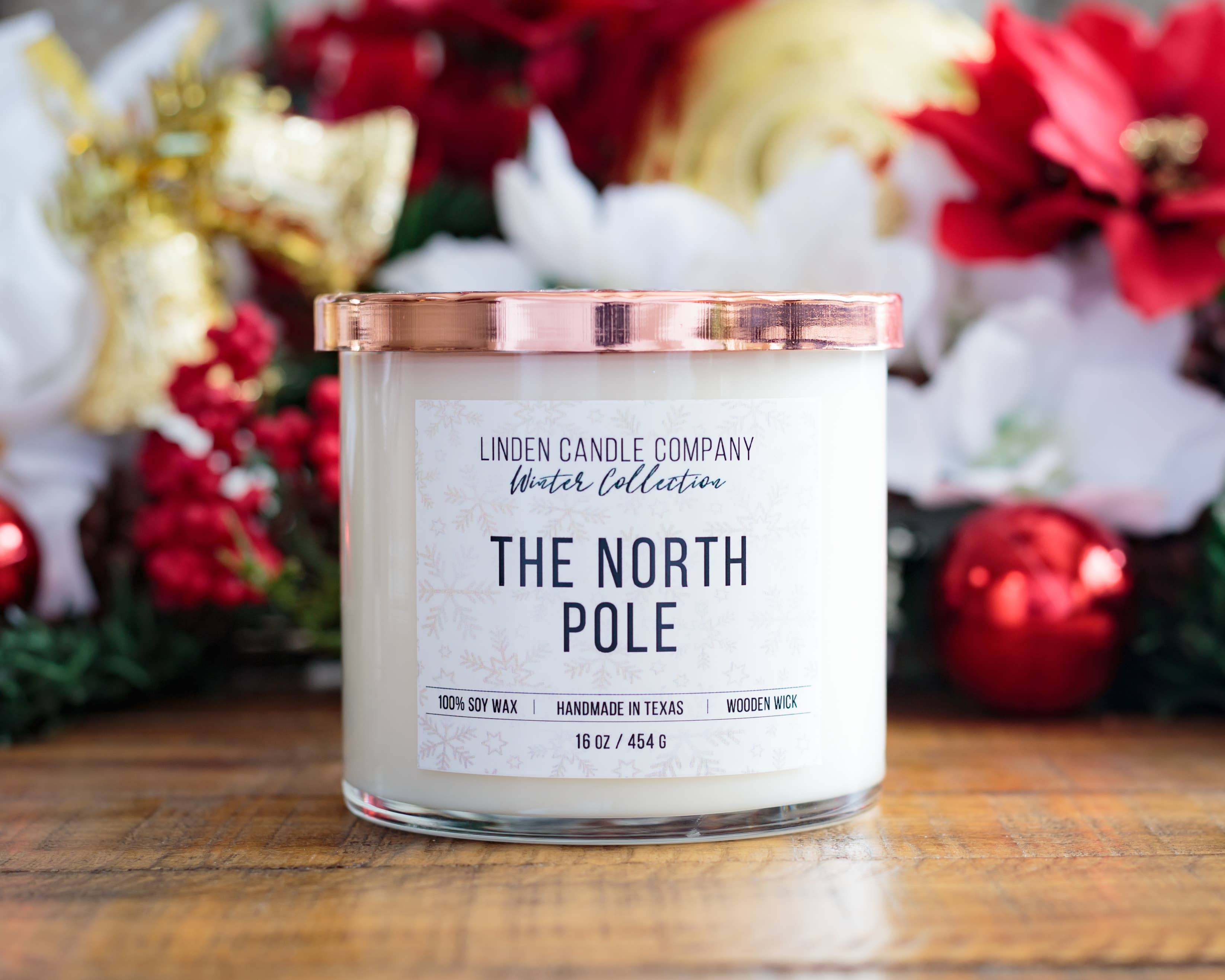 Linden Candle Company - Wholesale Jar/Filled Candle - The North Pole 16oz Seasonal Winter Soy Candle