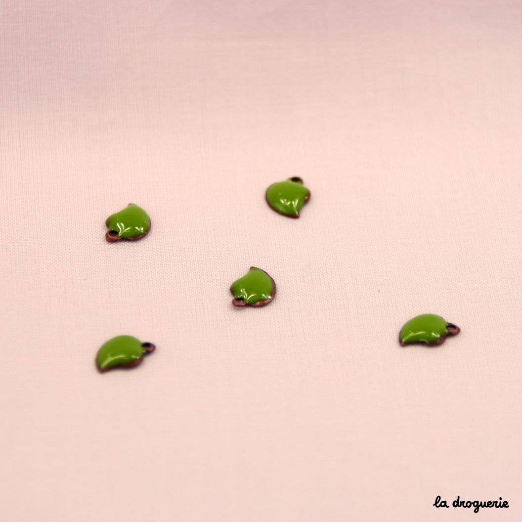 LA DROGUERIE - Wholesale Beads - Perle Toquade mini-leaf heart enamelled0