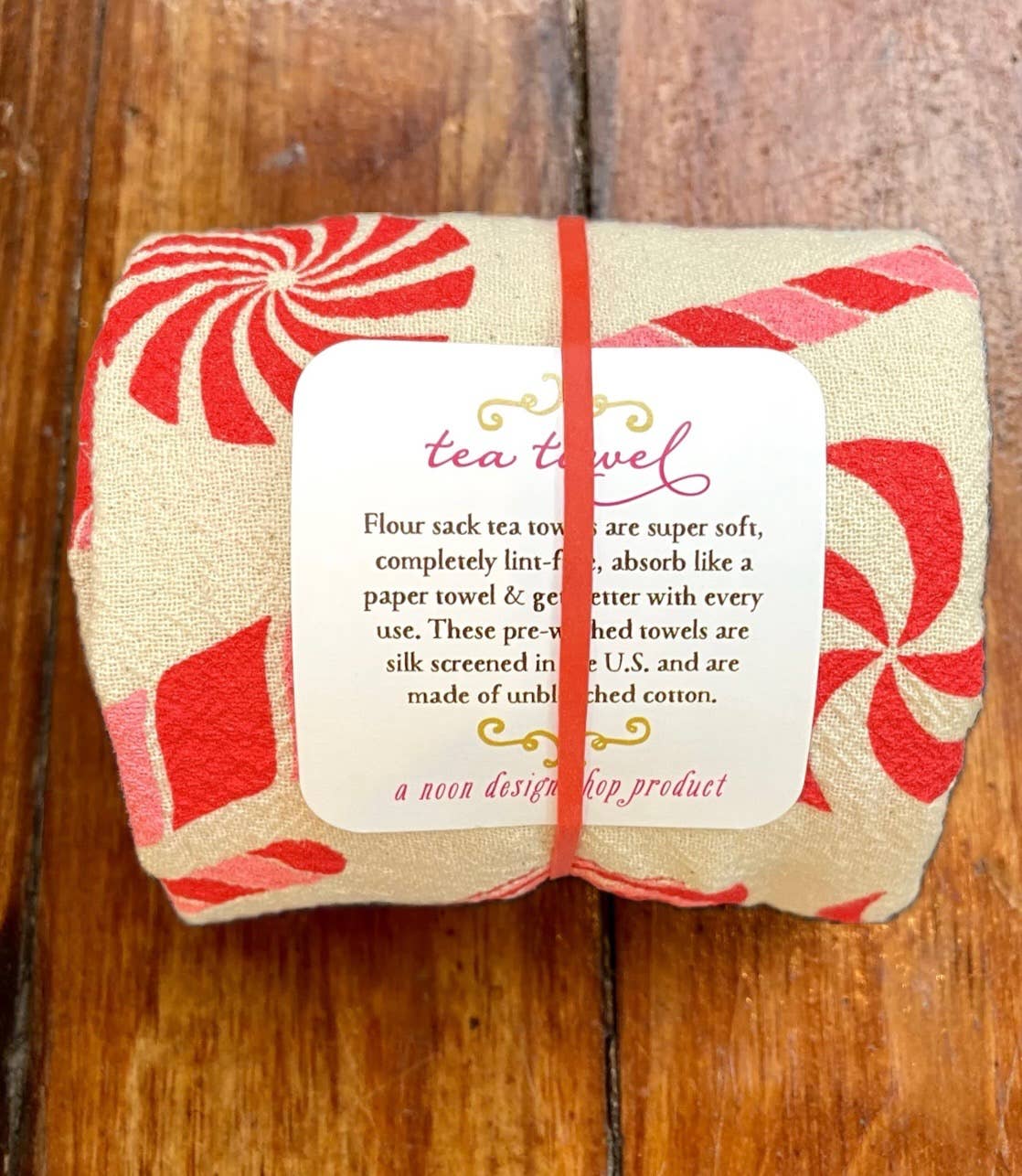noon designs - Wholesale Tea Towel - Candy Canes Tea Towel 1