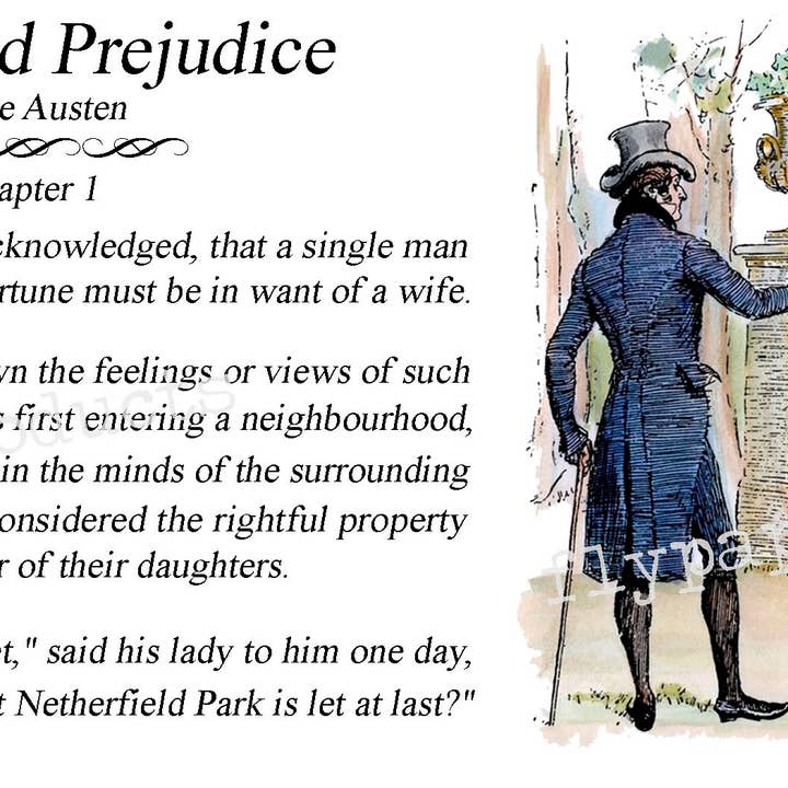 Fly Paper Products - Wholesale Coffee Mug - Pride and Prejudice Jane Austen Chapter One Coffee Tea Mug