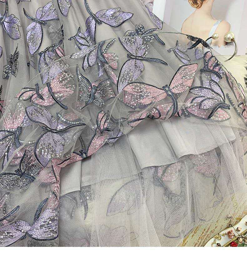 PEACH ACCESSORIES – wholesale Skirt – Women’s – Sequined Dragonfly Embroidery Mesh Tulle Skirts SK1945