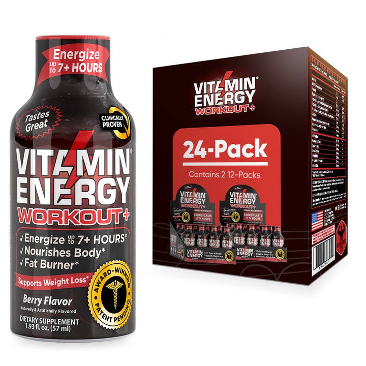 Vitamin Energy – Bebida desportiva/energética por atacado – Vitamin Energy® Workout+ Shots Energéticos (Sabor Berry)2