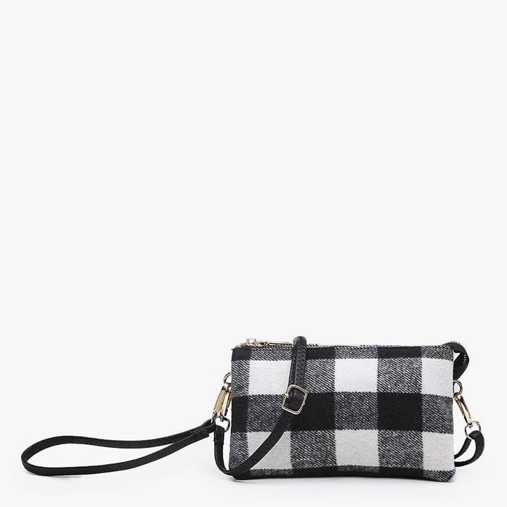 Jen & Co. - Wholesale Crossbody Bag - Women's - *SALE* M013-PLD Riley Plaid 3 Compartment Crossbody/Wristlet