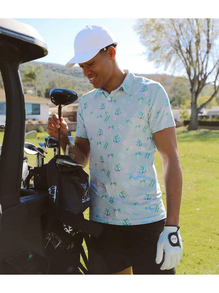 Tipsy Elves - Vente Polo – homme - Polo de Golf Cart Gator - Vêtements de Golf Amusants pour Hommes3