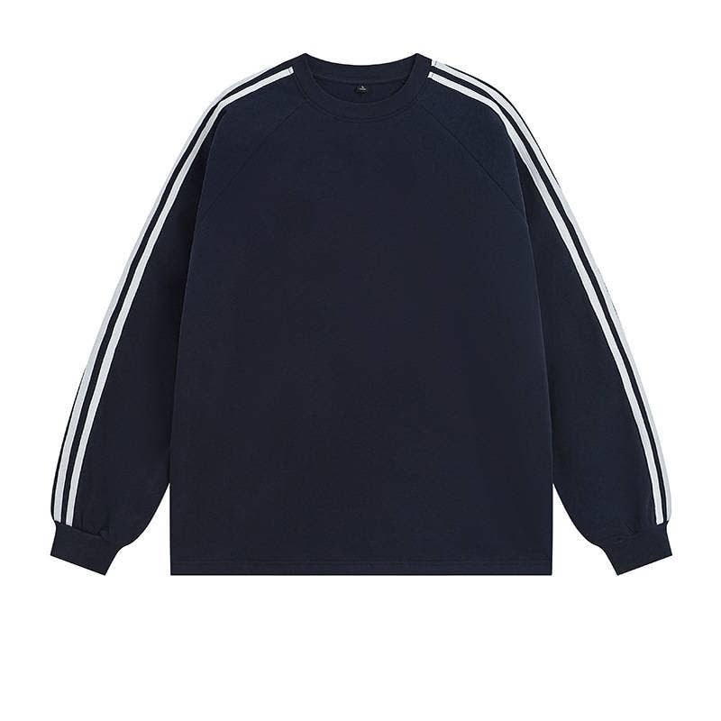 Rosa Clothing - Wholesale T-Shirt - Women's - Classic striped Raglan Crewneck long sleeve T-shirt2