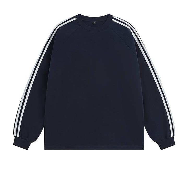 Rosa Clothing - Wholesale T-Shirt - Women's - Classic striped Raglan Crewneck long sleeve T-shirt2