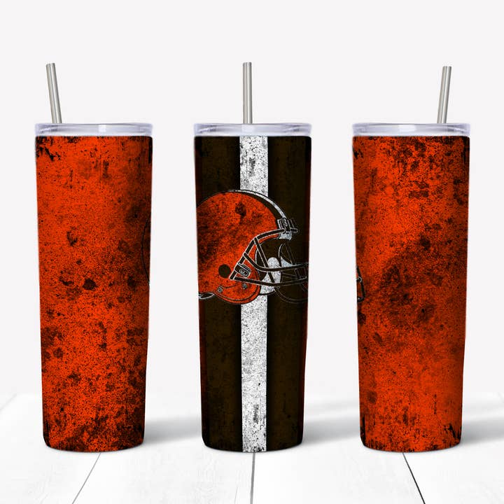 20oz Edelstahlbecher - Fußball - Browns für den Großhandel von Your Custom Sports